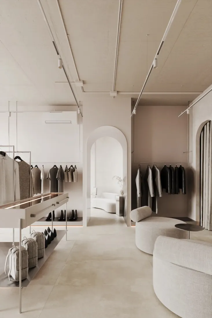 Garments shop interior and fixture reference
