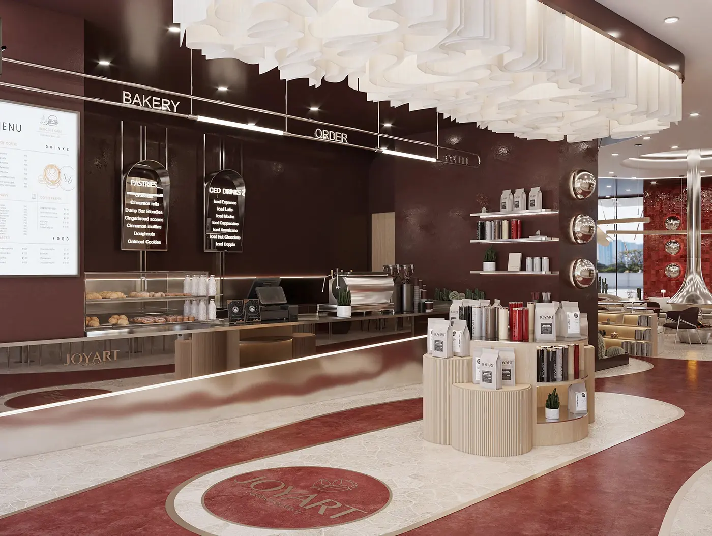 Modern Dessert Cafe Interior visual concept