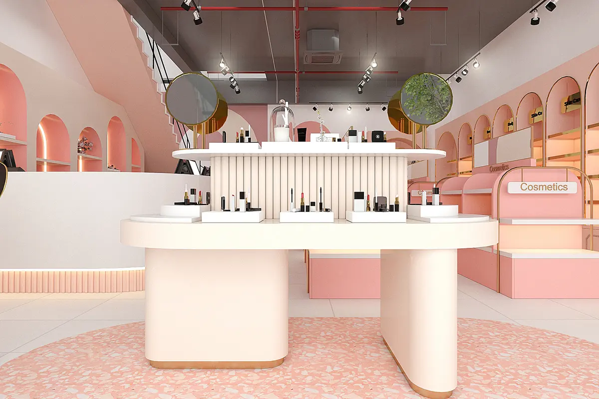 Soft Pink Beauty Retail Store visual concept