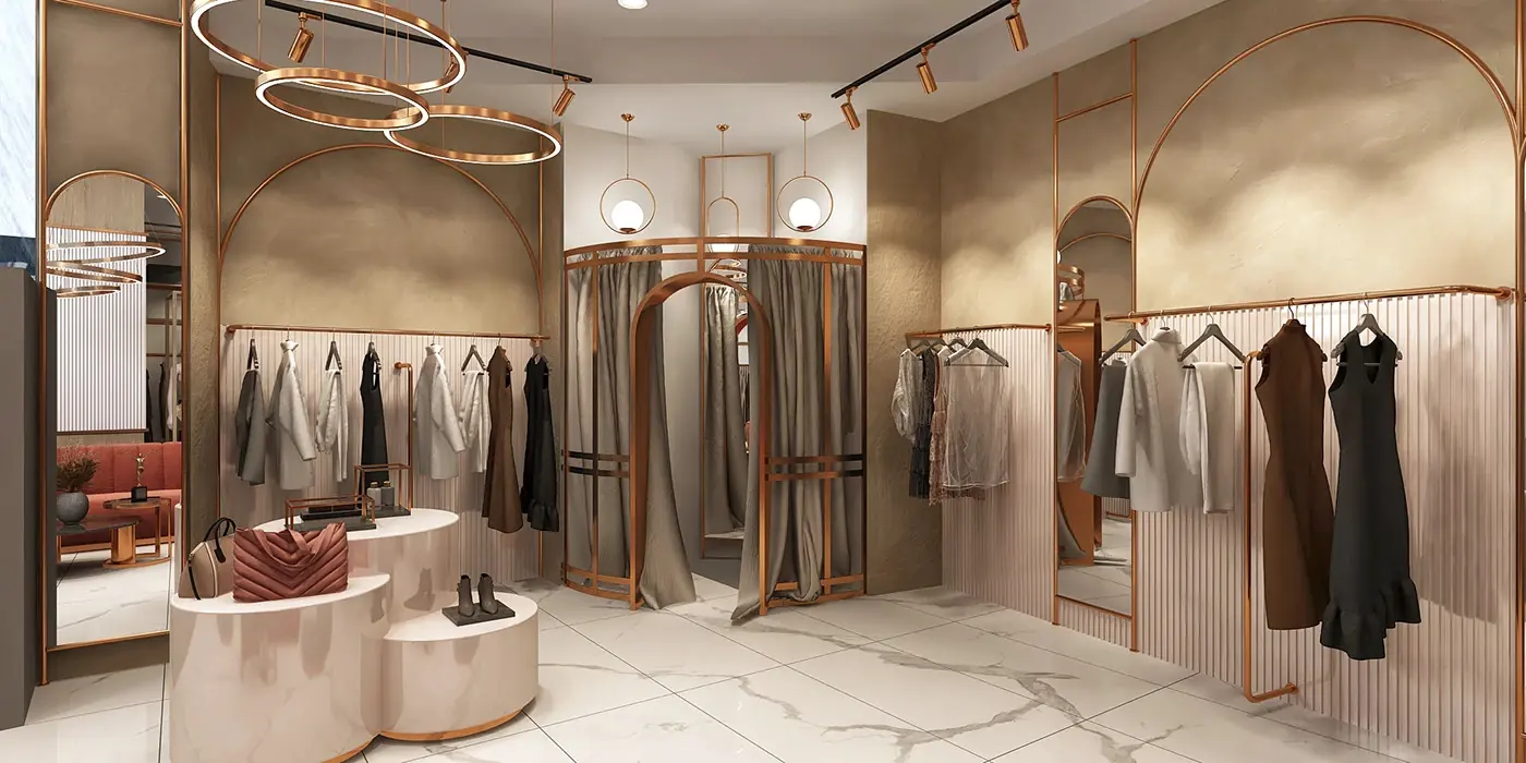 Compact Apparel Retail Store visual concept