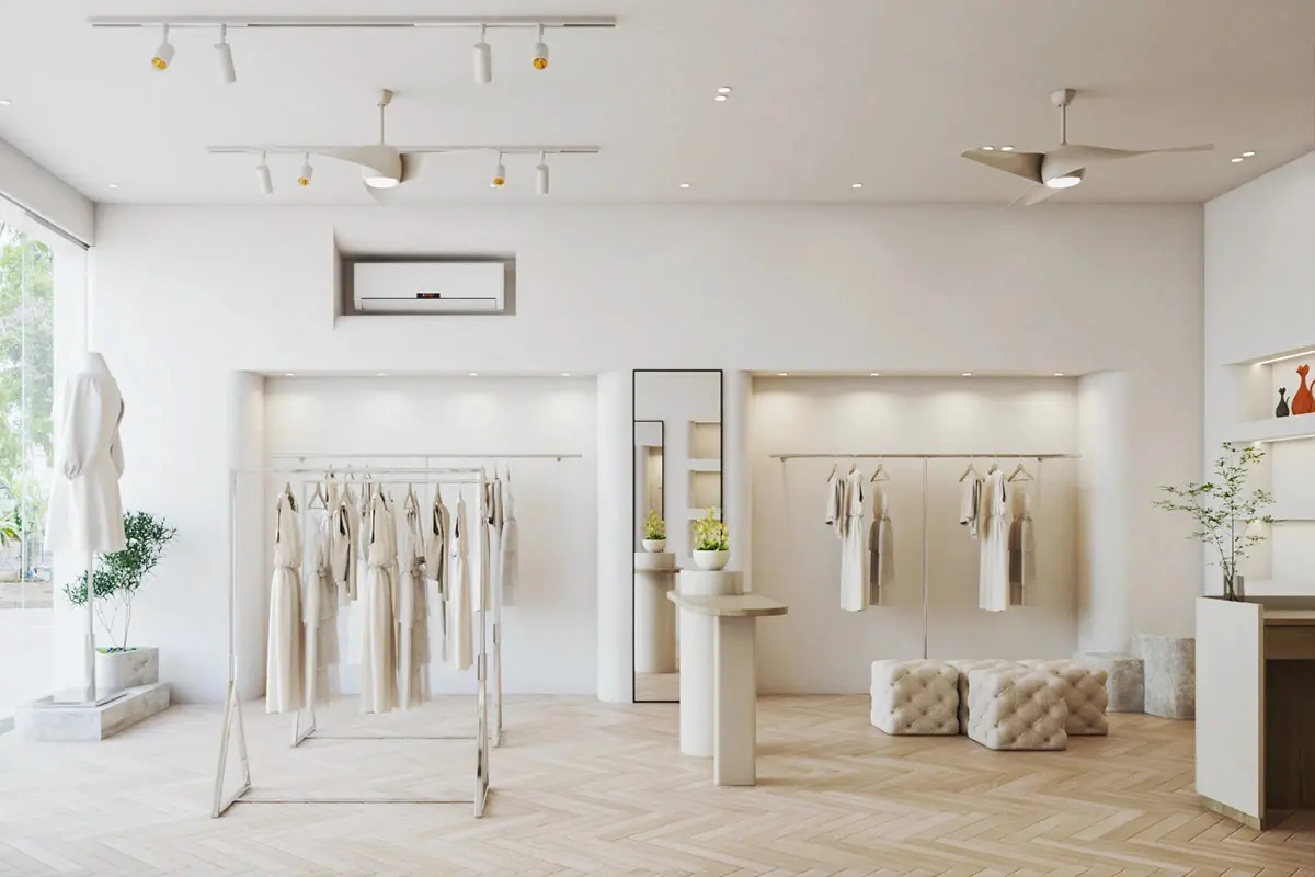 Warm Wood Garment Store visual concept