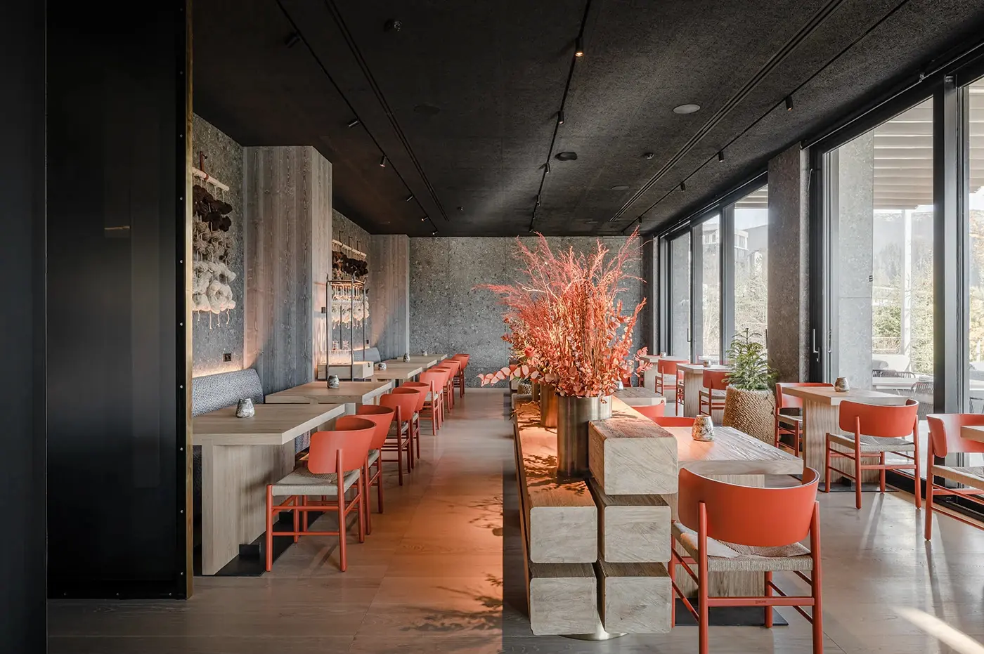 Warm Modern Restaurant Interior visual concept